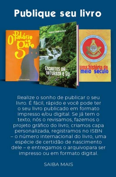 Publique seu livro. Nós o editamos e o entregamos impresso ou em edição digital. É fácil e rápido.